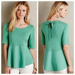 Moth Mint Green Peplum Sweater Sz XS